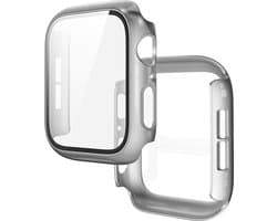 iWatch Case - Zilver - Geschikt voor 41mm Apple Watch - HD High Sensitivity Screen Protector met TPU All Around Anti-Fall Bumper Beschermhoes Cover - Compatibel met Apple Watch 7/8/9 41mm