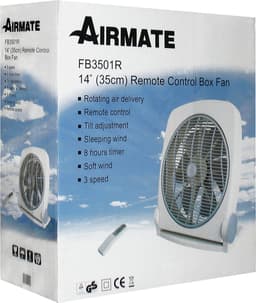 Airmate Ventilator box Ø35cm - Vloerventilator - Timer - Afstandsbediening - H:50cm - 50W - Stil max. 58.3dB - Beige/Paarsgrijs — thumbnail 5