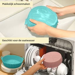 Airfryer Siliconen Bakje - Herbruikbaar - 20,5CM - Roze — thumbnail 3