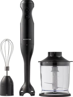 Inventum MX350B Staafmixer set - RVS mes - 2 snelheden - Afneembare voet - Garde en hakmolen - 350 watt - Zwart — thumbnail 2