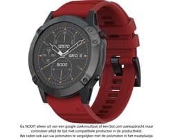 Rood Siliconen wearable horlogebandje geschikt voor Garmin Fenix 5 (& 5 Plus & Sapphire) / Forerunner 935/945 / Quatix 5 &5 Sapphire / Fenix 6 &6 Plus / Approach S60 & S62 / MARQ devices / D2 Delta – Quickfit Compatibel – 22 mm red smartwatch band