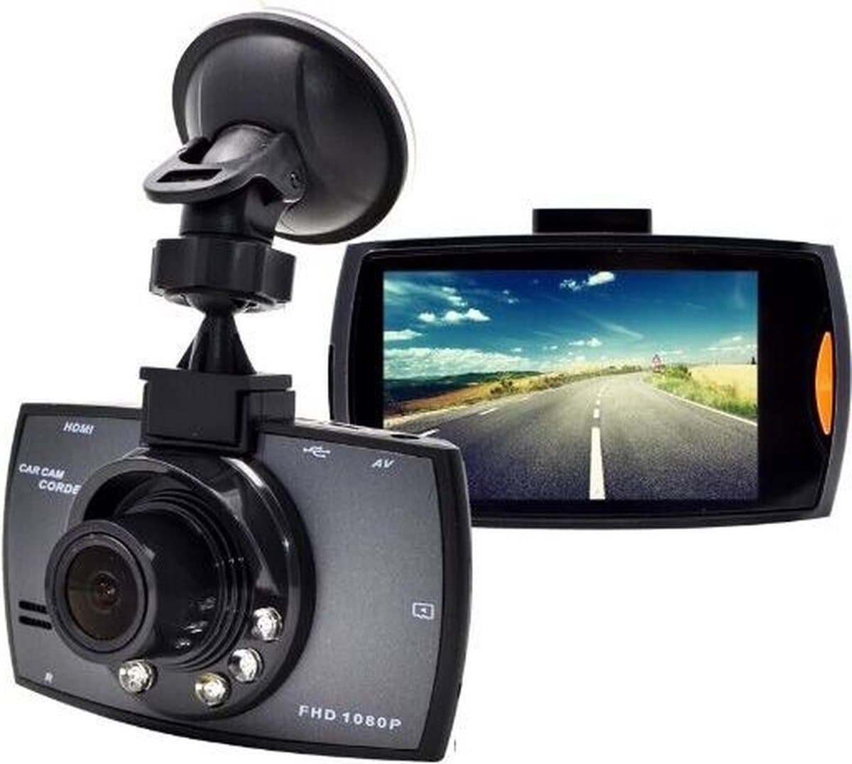 TechU™ Dashcam M17 Dual Camera – 2.4 inch Scherm – Dashboardcamera – Full HD 1080p – Nachtvisie – Bewegingssensor – G-sensor – Loop Recording – Autocamera Voor én Achter - Voor Auto — afbeelding 1