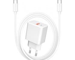 Snellader met 3 Meter Lange Kabel - 35 Watt - Super Fast Charging 2.0 - USB C Adapter - Geschikt voor S10,S20,S21,S22,S23 en Tablet A7,A8,S6 Lite,S7,S8