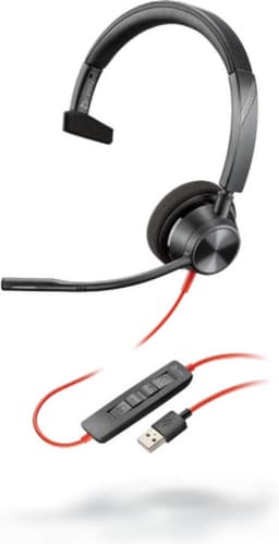 Headphones with Microphone Poly 214017-01 Red Black — thumbnail 1