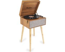 Platenspeler op poten - Audizio Fremont - Retro platenspeler met meubel - Met Bluetooth - Houtlook