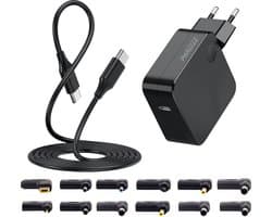 Universele Laptop Oplader 45W - 65W - 90W - Adapter - 1 Meter - Lader Geschikt voor USB-C - Samsung - Asus - HP - NEC - Acer - Toshiba - Dell - Sony - Liteon Voedingsadapter Lader