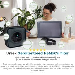 Filair® Luchtreiniger met HEPA H13 Luchtfilter - Getest volgens strenge EN1822 norm - Air Purifier tegen Allergie, Hooikoorts, Stof, Rook & Huisstofmijt - Stil <30dB met Timer - Luchtzuiveraar Slaapkamer & Woonkamer - Zwart — thumbnail 5