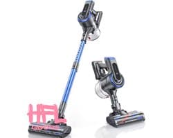 HFL Goods Steelstofzuiger - 450 W - 38 KPA - HD Scherm - 55 min - Blauw, Grijs, Rood