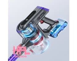 HFL Goods Steelstofzuiger - 450W - 38000Pa - Touchscreen - Draadloos - 55 min - Paars, Grijs , Rood