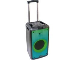 Ibiza - STREET-WAVE - Draagbare 8"/400W batterijluidspreker met Bluetooth, USB en microSD - WAVE LED-effect en draadloze TWS-verbinding - Zwart