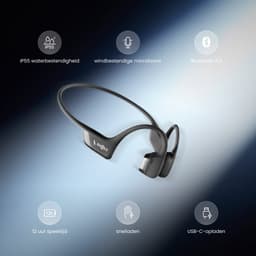 Shokz OpenRun Pro 2 Open-ear Sporthoofdtelefoon - Bone Conduction - IP55 water- en zweetbestendigheid - 12 uur batterij - Zwart — thumbnail 4