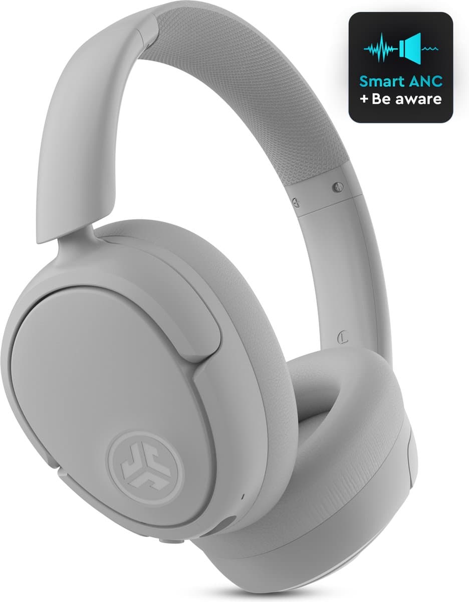 JLab Jbuds Lux ANC Draadloze Koptelefoon Bluetooth - Active Noise Cancelling Over Ear Hoofdtelefoon - 70 uur Batterijduur - Be Aware Audio - Multipoint - Aanpasbare Equalizer - Inklapbaar - Wit — afbeelding 1