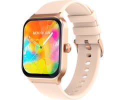 oTronica Smartwatch dames - Smartwatch Heren - Stappenteller - Full Screen - Fitness Tracker - Activity Tracker - Smartwatch Android & IOS - Rose Gold