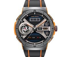 WizBay Premium Select® 1,43 Inch AMOLED Sport Smartwatch Zwart Oranje - Bluetooth Bellen - Hartslag Bloeddruk Zuurstof - IP68 Waterdicht - 100+ Sportstanden - 466x466