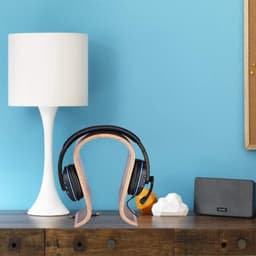 Houten U-vormige hoofdtelefoonhouder met stabiele basis voor thuis, kantoor, studie en winkel — thumbnail 3