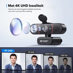 4K Ultra HD Pro Webcam met Ruisvrije Microfoon - Incl. Webcam Cover en USB Adapter - Voor Laptop en PC - Windows en Mac — thumbnail 3