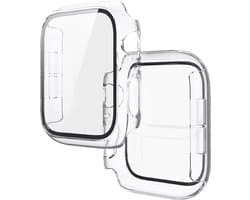 Stravo Full Cover/Hoesje - Screen Protector - Geschikt voor Apple Watch Series 10 & Series 11 - 46mm - Bescherm Hoesje voor Apple Watch series 10 / X - maat 46mm - Hardcase - Protection - iWatch S10 & S11 case -Transparant