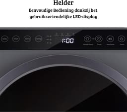 Luxe Mini Droger – Wasdroger – Condensdroger – 6 Droogprogramma’s – Warmtepompdroger – 6kg Droogvermogen – Modern Design – Grijs — thumbnail 3
