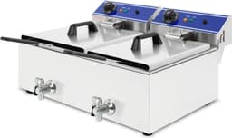 Professionele Elektrische Friteuse 2x 10L - Koude Zone, 6000W, Roestvrij Staal, Temperatuur 50-200°C, Gemakkelijk Schoon te Maken — thumbnail 1