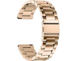 20mm Rosékleurig Oyster Horlogeband universeel - Band aanzet 20 mm - Rosé Goud kleur Horlogebandje RVS316l blauw | ook voor de volgende smartwatches geschikt Samsung ,Huawei, ticwatch Amazfit ,Honor