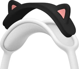 kwmobile kattenoortjes koptelefoon decoratie geschikt voor Apple AirPods Max headset - Gaming accessoires - Silicone in zwart / roze — thumbnail 1