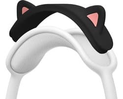 kwmobile kattenoortjes koptelefoon decoratie geschikt voor Apple AirPods Max headset - Gaming accessoires - Silicone in zwart / roze