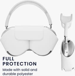 kwmobile cover voor over-ear koptelefoon - Compatibel met Apple AirPods Max / AirPods Max 2 - Van polyester - In wit — thumbnail 2