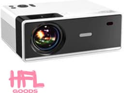 HFL Goods Projector - 1080P En 4K ondersteunt - Uitgerust Met 3D En Android-Compatibiliteit - Ideaal Voor Zowel Binnen Als Buitenfilms - 10.000 Lumen Helderheid - Naadloze Verbinding Via: IOS, WiFi 5G, En HD - Wit met Zwart — thumbnail 1