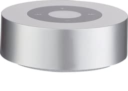 KAMINIO Knisperende luidspreker MORITZ - Krachtige geluidsbox met haardvuurgeluiden, Bluetooth, AUX, microfoon, accu - zilver — thumbnail 1