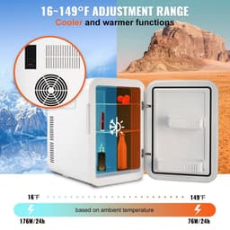 Mini koelkast - Tafelmodel koelkast - Draagbare vriezer - Minibar - 20 liter - Stille koelkast - Energiezuinige koelkast - Mini Beauty koelkast - Huidverzorging bewaren - Wit — thumbnail 3