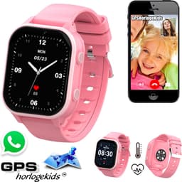 GPSHorlogeKids© - GPS horloge kind - smartwatch kinderen - WhatsApp - 4G videobellen - spatwaterdicht - SOS alarm - meting hartslag & temperatuur - incl SIM - Edge Pro Roze — thumbnail 1