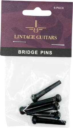 Premium Brugpinnen zwart akoestische gitaar - Set (6 stuks) Brugpin - Pinnen voor gitaar - Gitaar volwassenen - Gitaar kind — thumbnail 1
