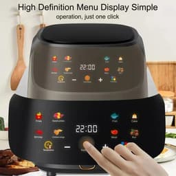 Comnox - Heteluchtfriteuse - 6L Inhoud - Airfryer - 2400W - Met LCD scherm - Zwart — thumbnail 2