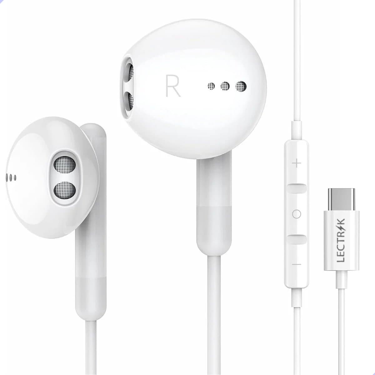 Oortjes met draad en microfoon - Oordopjes - 120CM kabel - USB-C aansluiting - Earphones Wired — afbeelding 1