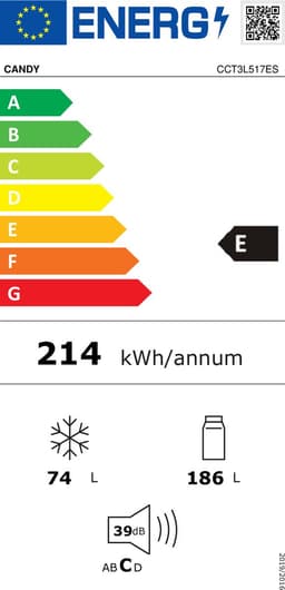 Candy City Combi CCT3L517ES Vrijstaand 260 l Zilver — thumbnail 3