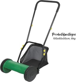 Grasmaaier Handmatig – Grastrimmer Met Opvangbak – Handmaaier 30 Cm Breed – Kooimesmaaier - 100 x 60 x 50 cm - Groen — thumbnail 3