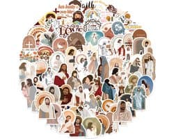 Christelijke Stickers - 100 religieuze afbeeldingen met Jezus, Engelse Teksten - Voor Bijbel Journal, Laptop, Muur, Dagboek etc.