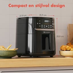KitchenBrothers Airfryer XL - 5L - 1500W - PFAS-Vrij - Heteluchtfriteuse - 80ºC tot 200ºC - 8 Kookprogramma's - Zwart — thumbnail 6