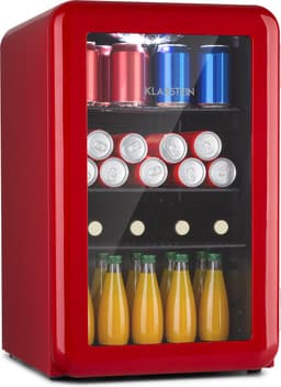 Klarstein PopLife Drankenkoeler - Minibar, Retro Koelkast, 0-10°C, slechts 39 dB, 70 L, milieuvriendelijk, dubbelwandige deur, retro design, rood — thumbnail 1