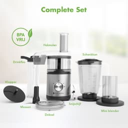 KitchenBrothers Foodprocessor - 5 in 1 Multifunctioneel Model - Hakmolen - Groentesnijder - BPA Vrij - 0,5L - Keukenmachine - Uiensnijder - Zwart — thumbnail 3