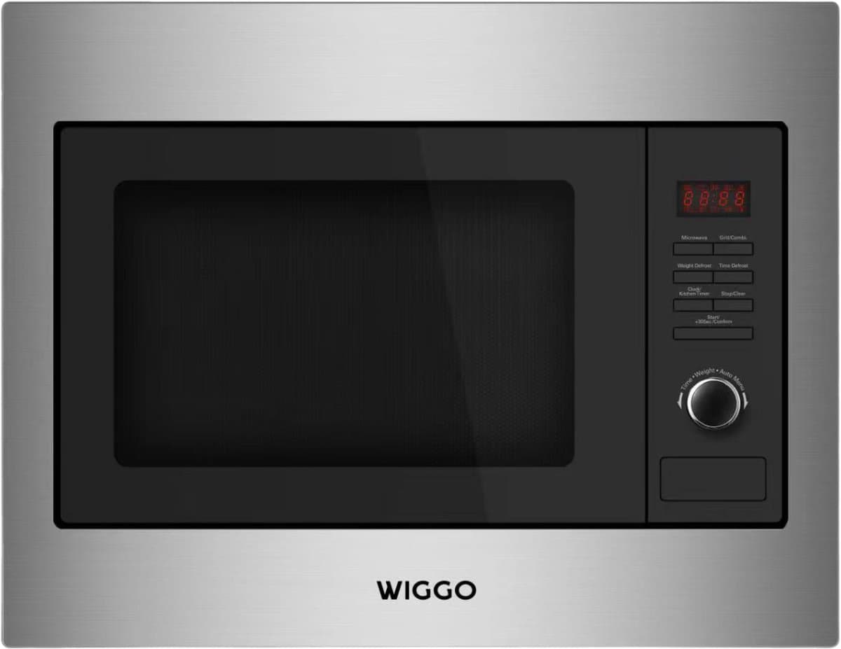 Wiggo WBM-G6025(BX) - Inbouw combi magnetron - 60 cm - 25 Liter - 1450 W - 5 jaar garantie - Zwart Rvs — afbeelding 1