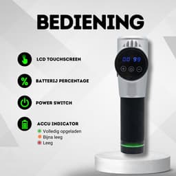 FORFIT Massage Gun - Metallic Silver – 30 Standen en 6 Opzetstukken – Draadloos en stil – Professioneel Massage apparaat- Massage Pistool — thumbnail 3