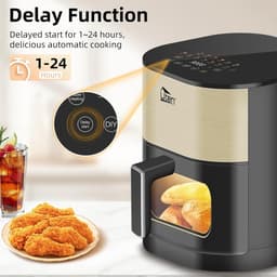 Uten Airfryer XXL 200E - Dual Blaze Technologie - Hetelucht friteuse - 5.5 liter - 14 programma's - 40ºC tot 200ºC - PFAS vrij - 2000W - Goud — thumbnail 3