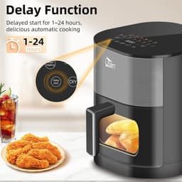 Uten Airfryer XXL 200E - Dual Blaze Technologie - Hetelucht friteuse - 5.5 liter - 14 programma's - 40ºC tot 200ºC - PFAS vrij - 2000W - Grijs — thumbnail 3