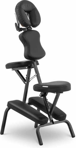 Massagestoel - Staal Frame, PVC Bekleding, Tot 130 kg Capaciteit, Incl. Zak - Kleur Zwart — thumbnail 1