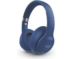 Bluetooth Hoofdtelefoon met Microfoon, Voice Assistent, 20 Uur Looptijd en AUX-in, Blauw