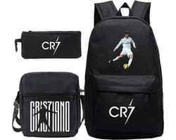 Verkoop Nederland® - Kinder rugzak - Voetbal - Ronaldinho Star - Met Laptop Vak - School Rugzak - Gratis Potlood Tas + lunchtasje - Schooltassen Voor Jongens En Meisjes - Beste Cadeau - R-Ronaldo