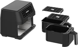 Little Balance 8765 - dubbele Airfryer - 2 x 4.5 liter inhoud - 2460 Watt - 8 programma's - PFAS vrij — thumbnail 2