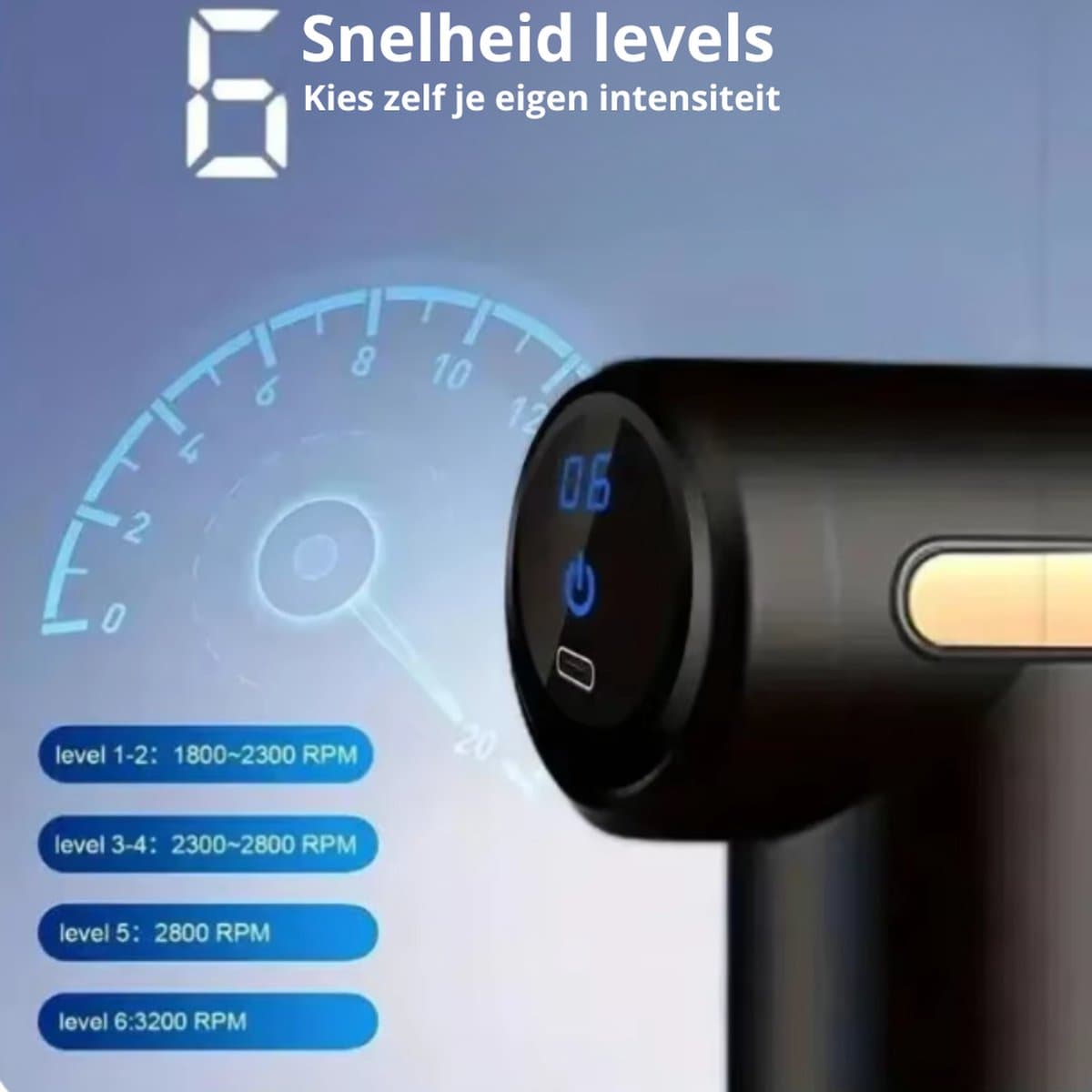 Massage Gun - Mini Massage gun - Massage Apparaat - Massage pistool - incl. 4 opzetstukken - Draadloos — afbeelding 1