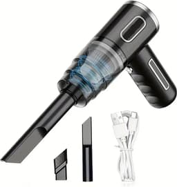 Auto Stofzuiger Draadloos - Nat & Droog - Kruimelzuiger - Handstofzuiger - Kruimeldief - Draagbare Air Duster - USB Oplaadbaar - Zwart — thumbnail 1